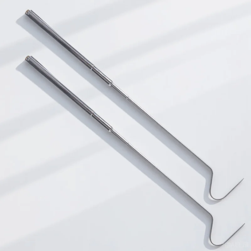 

2Pcs Stainless Steel Retractable Snake Hooks Duckbill Head for Safe Handling and Catching Small Reptiles Wild Or Pet Use