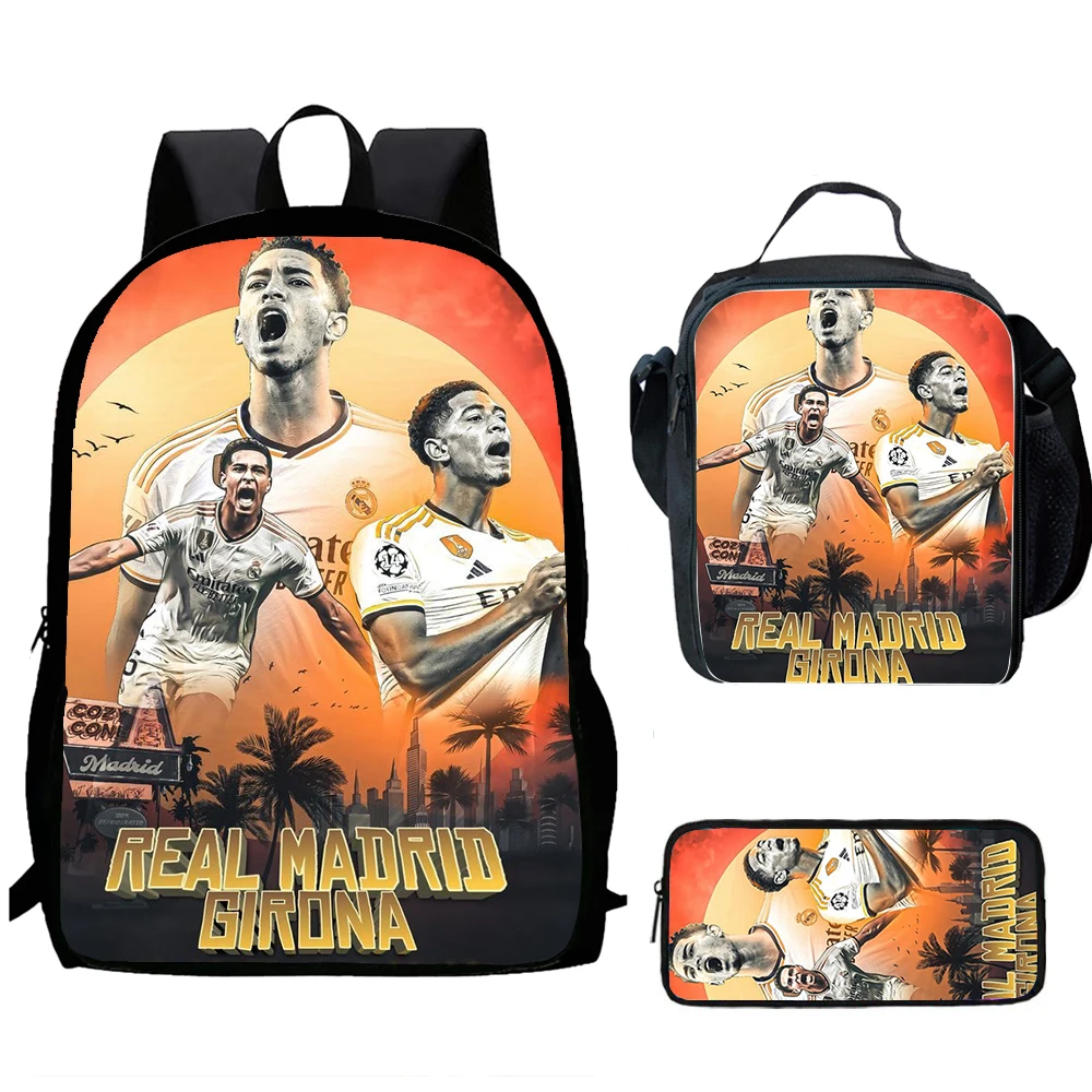 3PCS B-Bellingham Football Print Child School Backpack With Lunch Bags Pencil Bags For,Light Weight Child School Bags image 3