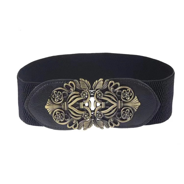 حزام خصر نسائي عريض متناسق مع تنورة فستان مزين بحزام الخصر وإكسسوارات التخسيس