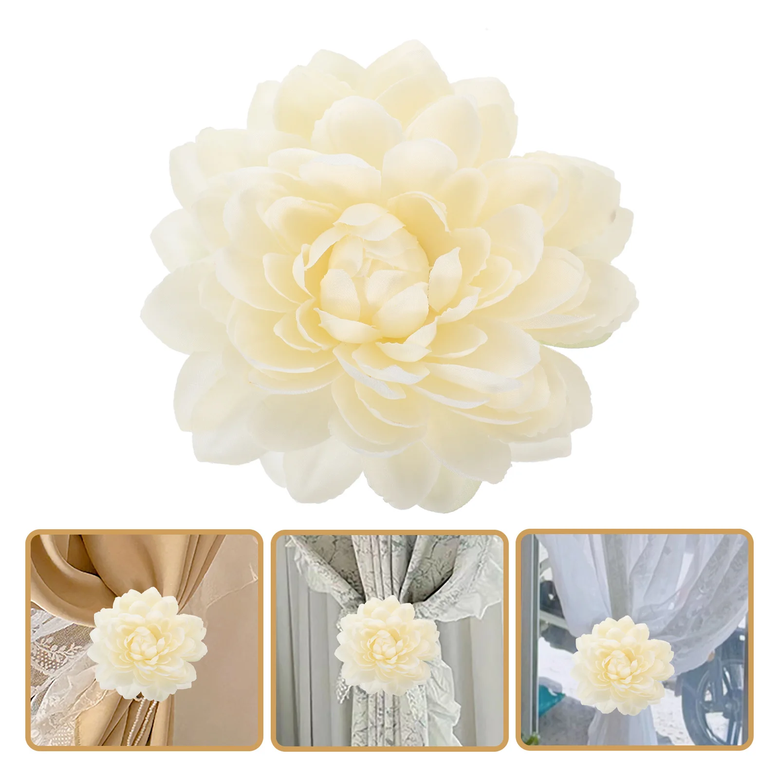 2pcs Curtain Binding Buckle Flower Decorative Tiebacks Clips For Home Hotel Window Drapery Tapestries Easy Clip No Tools