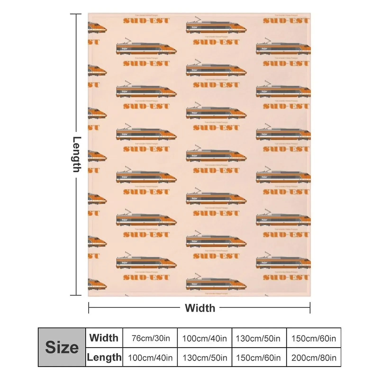 TGV Sud-Est قاطرة عمل فني رمي بطانية مخصصة Beautifuls أغطية السرير بطانيات الأربعاء