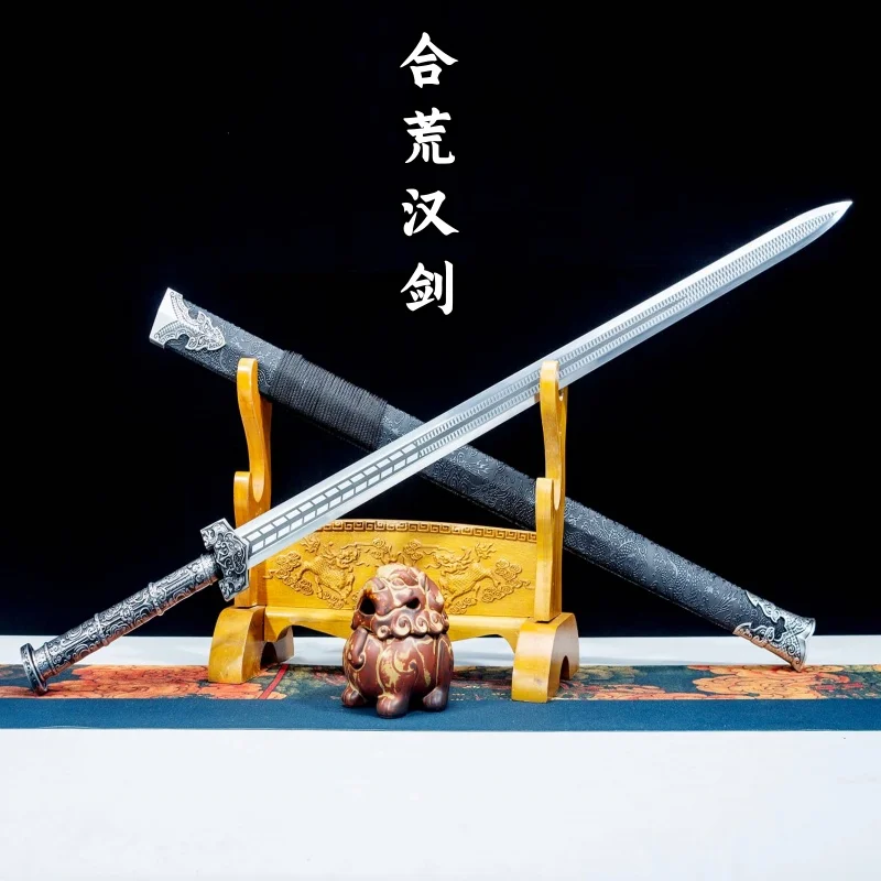 Han Sword Longquan City Sword Ancient Style Decoration High Manganese Steel Sword Martial Arts Self Defense Practice