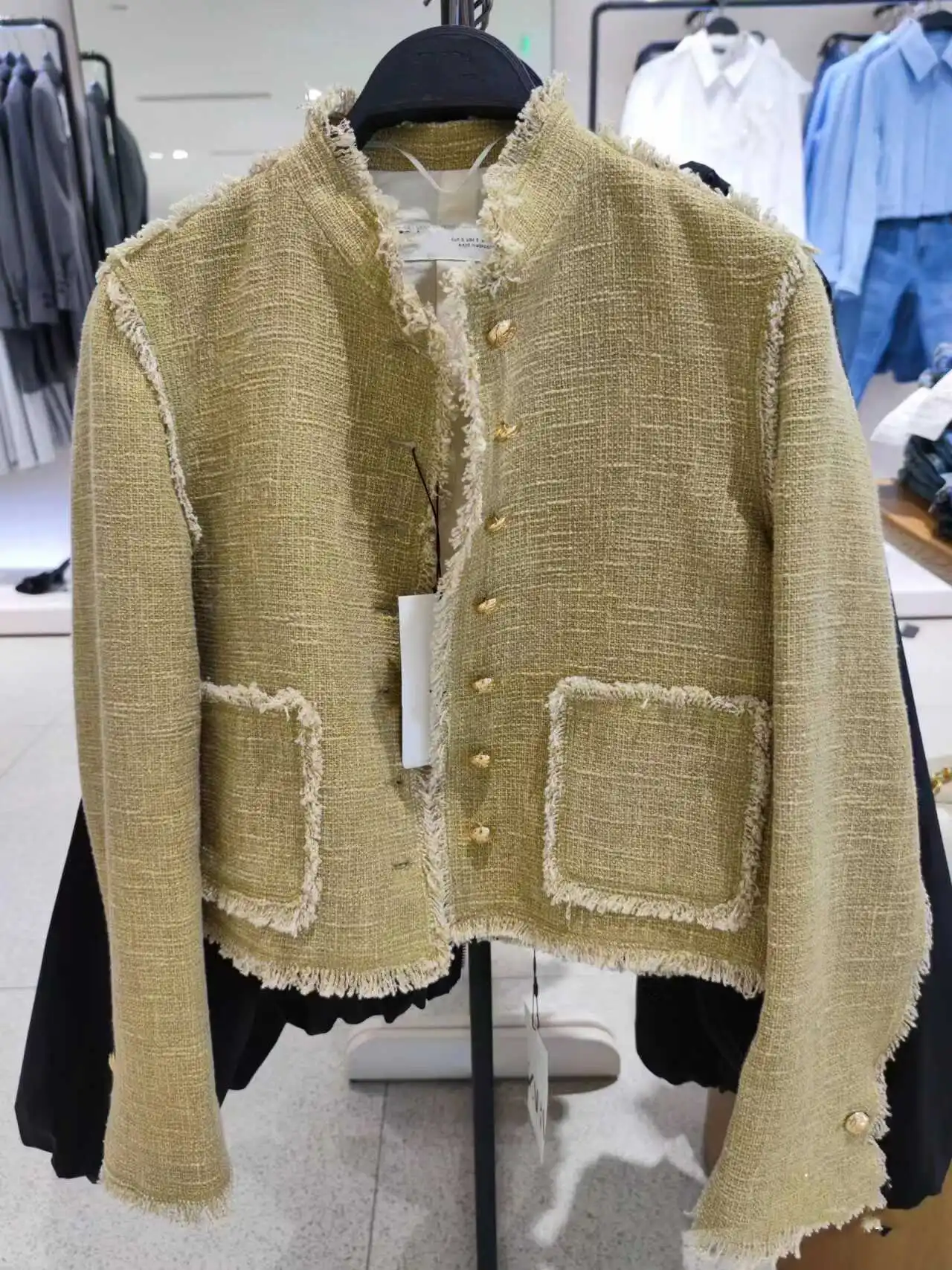 

Весенне-осенняя новая высококачественная текстурированная верхняя одежда или Jaet с потертым краем, женское пальто 202, маленькое Fraance Sle Faion