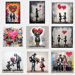 Graffiti gray heart-shaped iron sticker Satch for clothing canvas bag T-shirt DIY hooded jacket DTF sticker waterproof