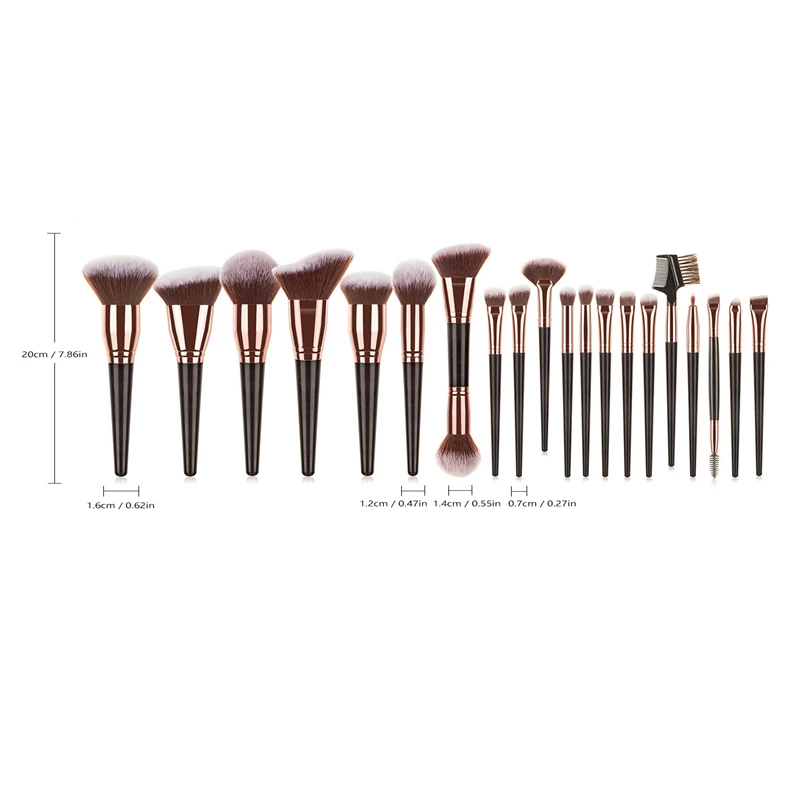 Soft Touch Mikrofaser Haar verdickte Tube 20 Stück schwarz Make-up Pinsel Set kosmetische Werkzeuge Großhandel zart und weich