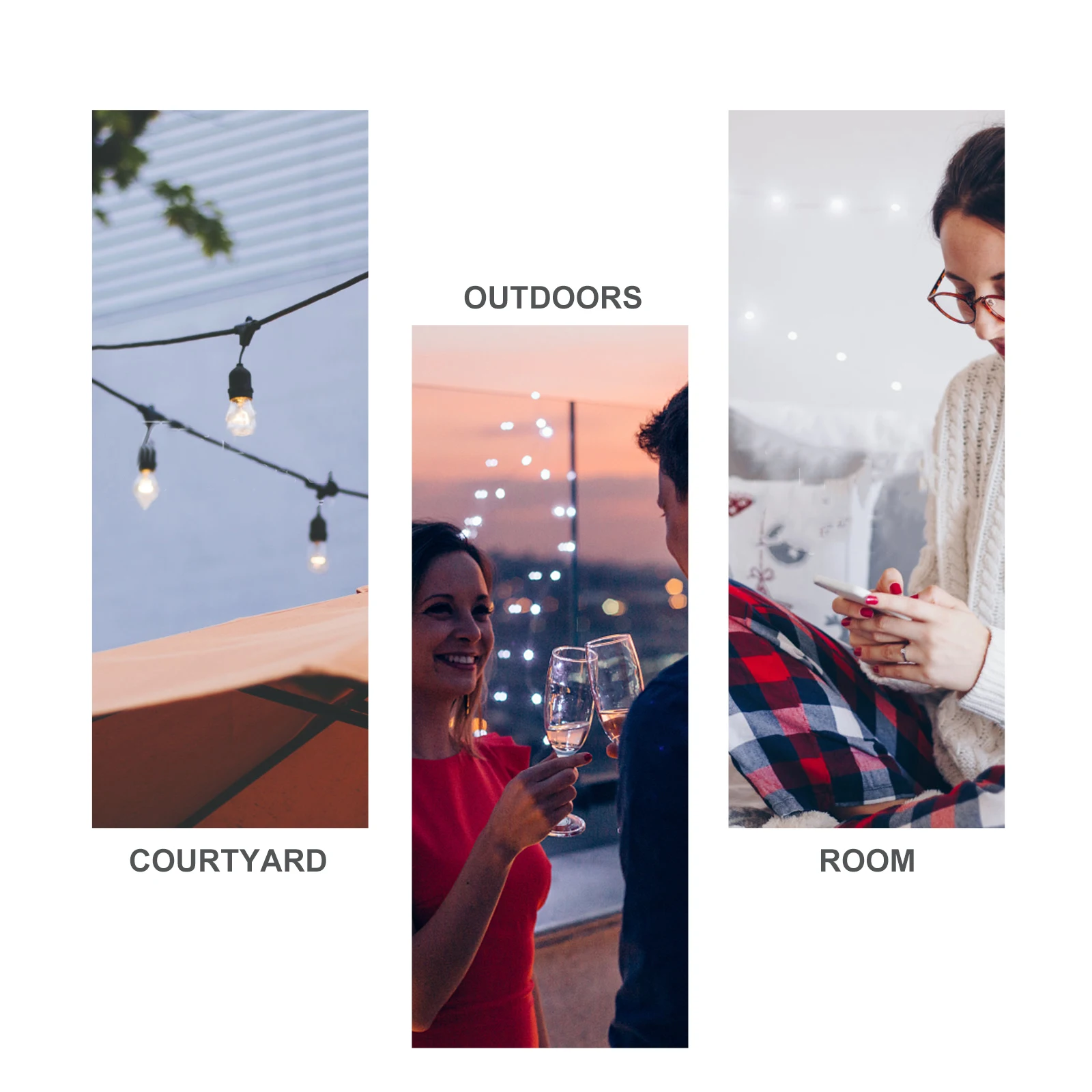 

10 Powered Christmas Lights Outdoor LED String Water Proof Bride Garland