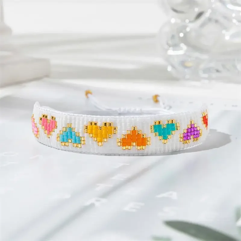 ALIYA Exquisite Miyuki Bead Bracelet Woven Adjustable For Women Jewelry Heart Ladies Accessory Birthday Gifts Party Wholesale