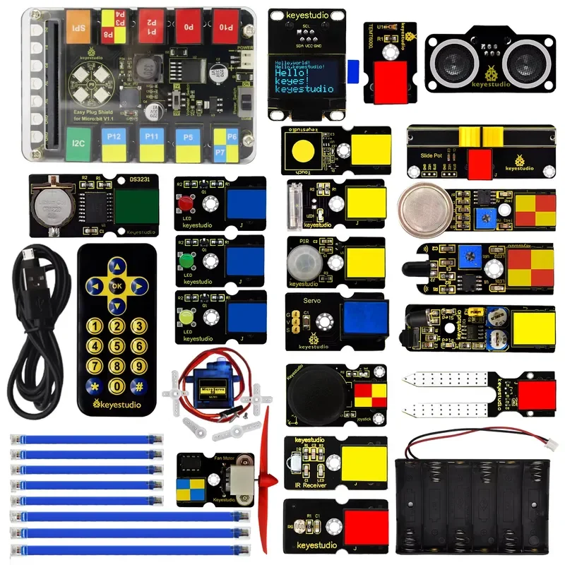 DIY Electronic STEM OEM/ODM Manufacturer Educational STEM Programming EASY Plug Starter Kit for Microbit, without