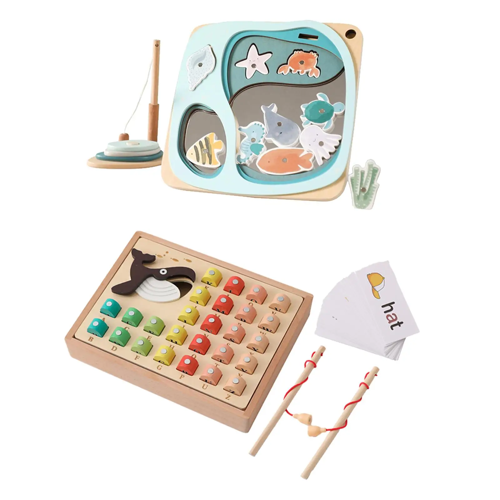 Jeu de pêche coule en bois pour enfants, puzzle de triage de documents, apprentissage léone nition, cadeau pour filles et garçons, tout-petits, 3 ans, 4 ans, 5 ans