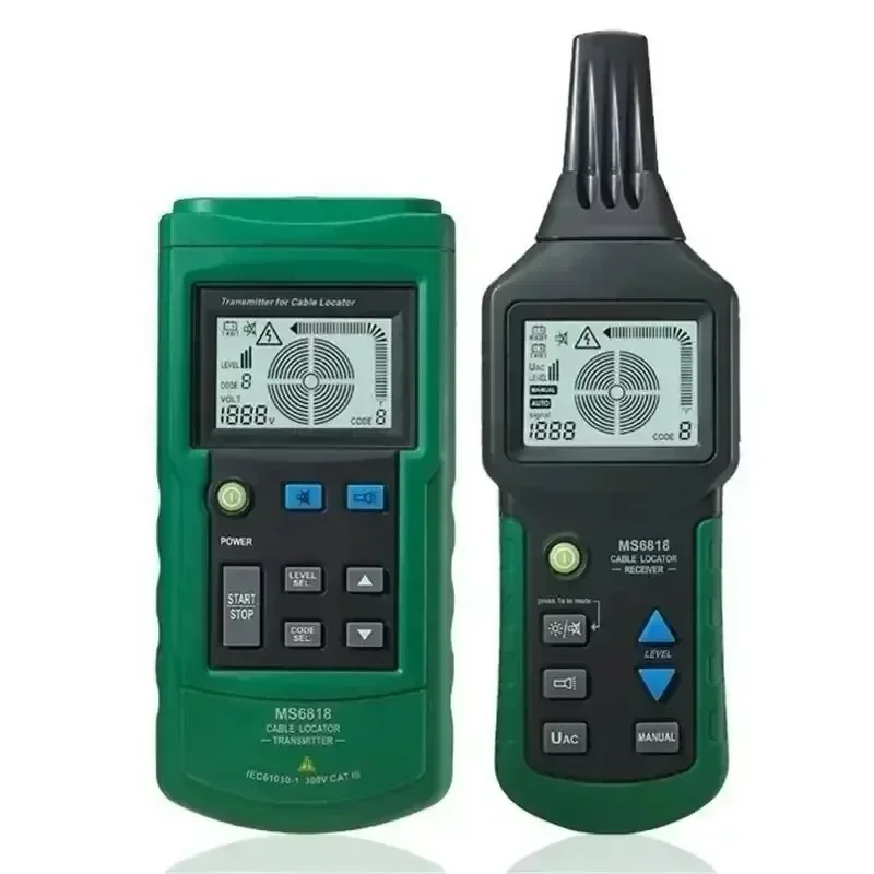 MS6818 Cable Tester Metal Pipe Finder Underground Professional Cable Locator Short Circuit Interruption Detection 12-400V AC/DC