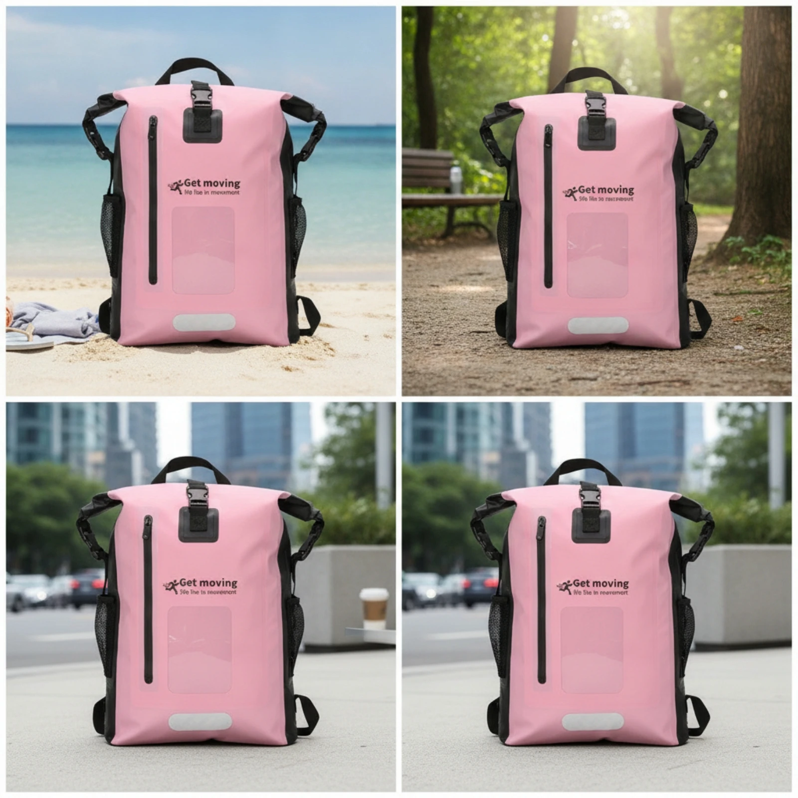 Dry Bag Roll Top - Waterproof Backpack with Window Sturdy Roll-Top