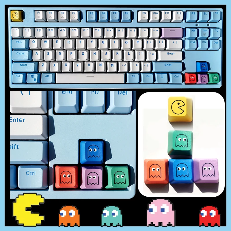 Capuchons de touches colorés en matériau PBT, profil OEM, flèche ECS, pour clavier mécanique de jeu, supplément personnalisé prédire, 5 pièces