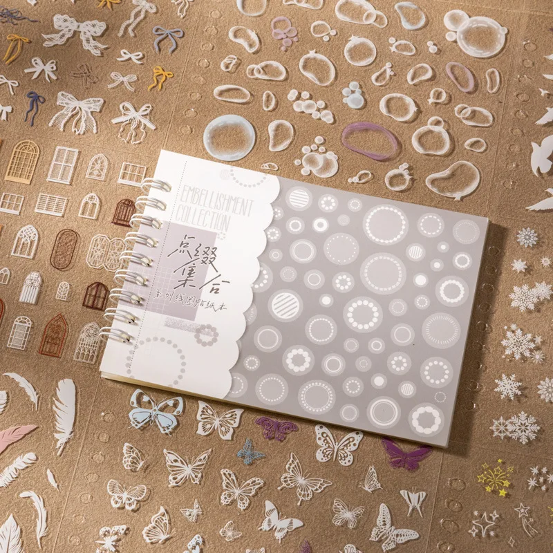 

1pack/2pack Versatile Color Base Sticker Book Accent Collection Series PET Coil 4 Styles 20Pcs kawaii stickers