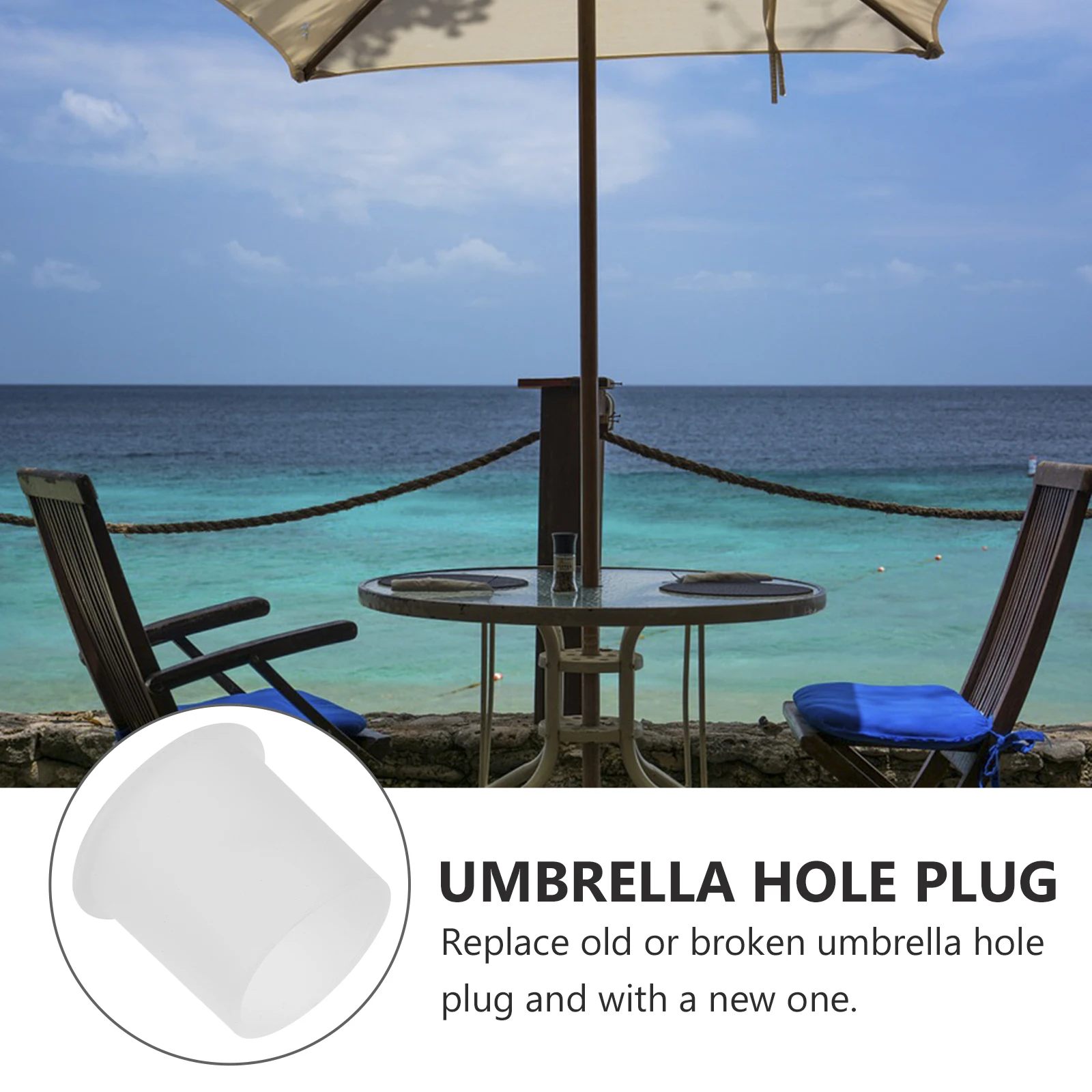 

2 pcs Umbrella Hole Plug Kit Silicone Replacement Fit Most Outdoor Patio Tables Windproof Parasol Stand for Garden