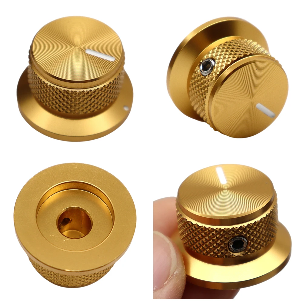 3 Stück/4 Stück Gitarrenknöpfe, Aluminium-Potentiometerknöpfe, Top-Hut-Knöpfe, Steuerknopf für Gitarre/Bass/AMPS/Vorverstärker mit Anzeige – Detail 8