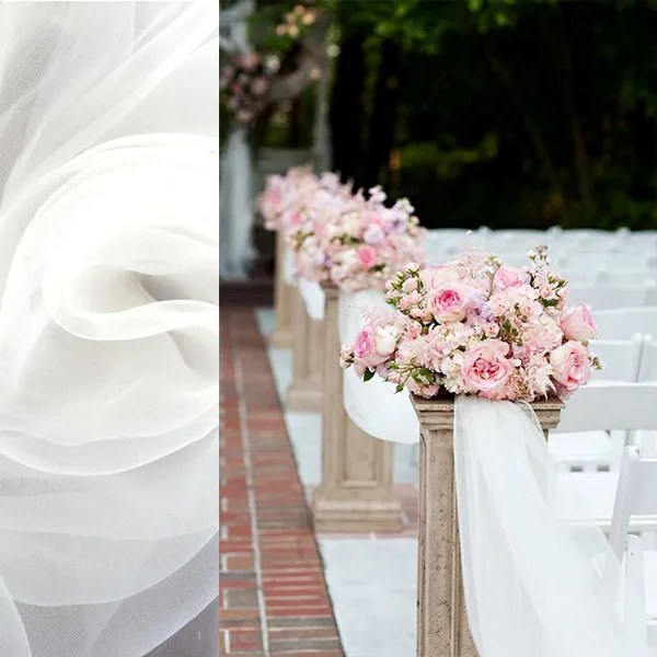 10Meter 48/72cm Sheer Crystal Organza Tulle Roll Fabric Birthday Party Supplies for Wedding Arches Chair Sashes Party Decoration