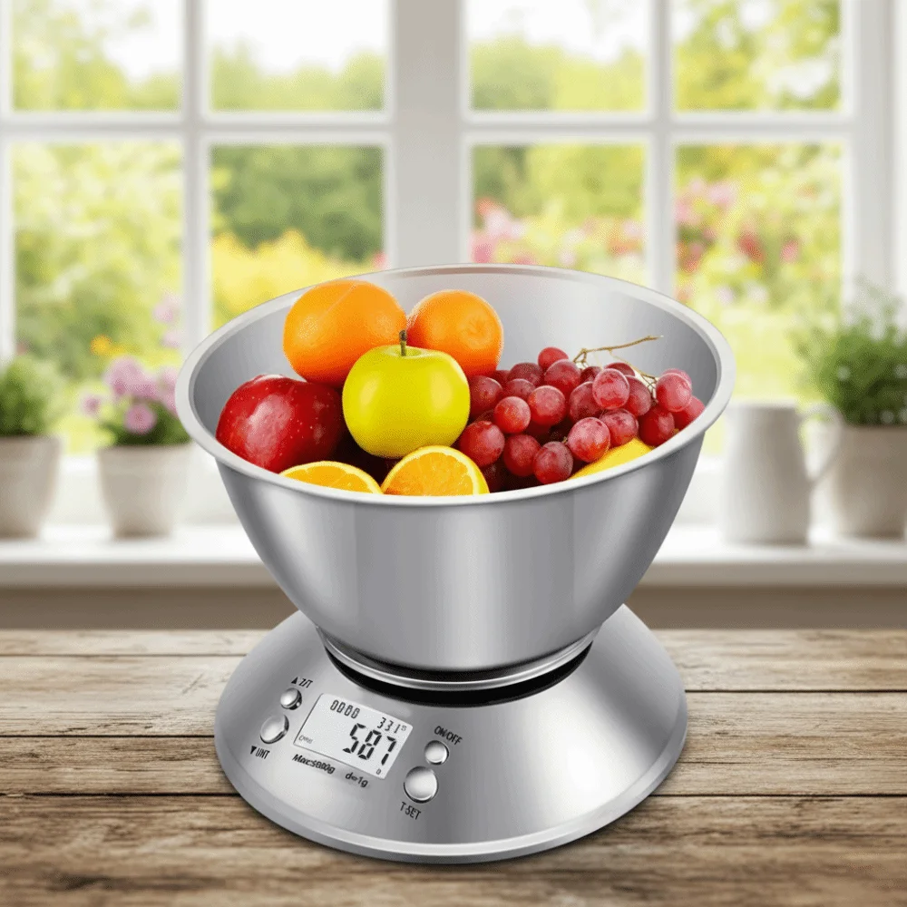 

Автоматическое отключение кухонных весов из нержавеющей стали, преобразование дисплея температуры, кухонные электронные весы