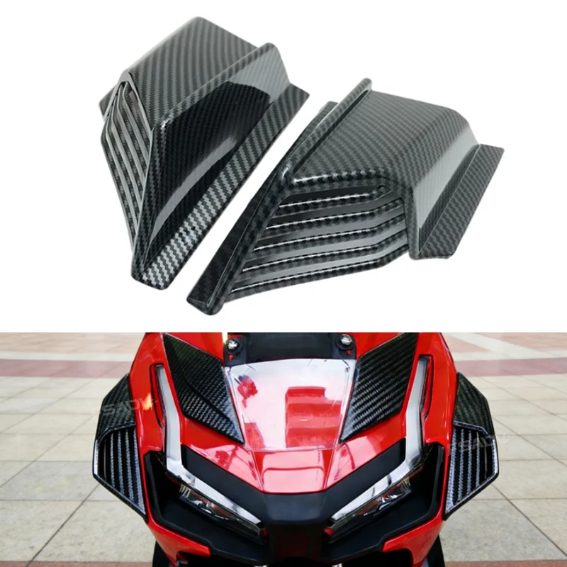 

Motorcycle Carbon Black Front Side Spoiler Pneumatic Fairing Side Wing Cover Fit For Honda ADV150 ADV 150 2019-2023 2022 2021