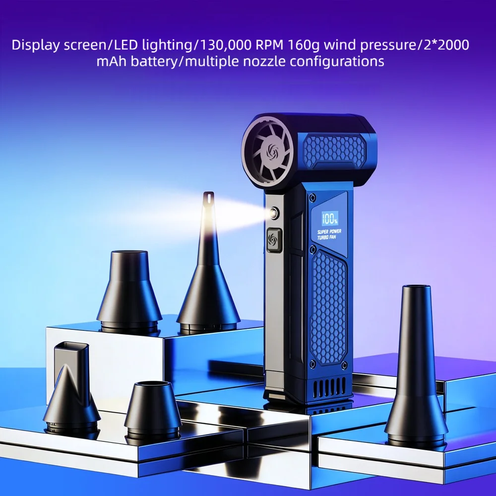 

【2026 NewViolent Fan130000RPM Brushless Motor Turbo Air Blower For Car Cleaning With LED Light Digital Display Portable Outdoor