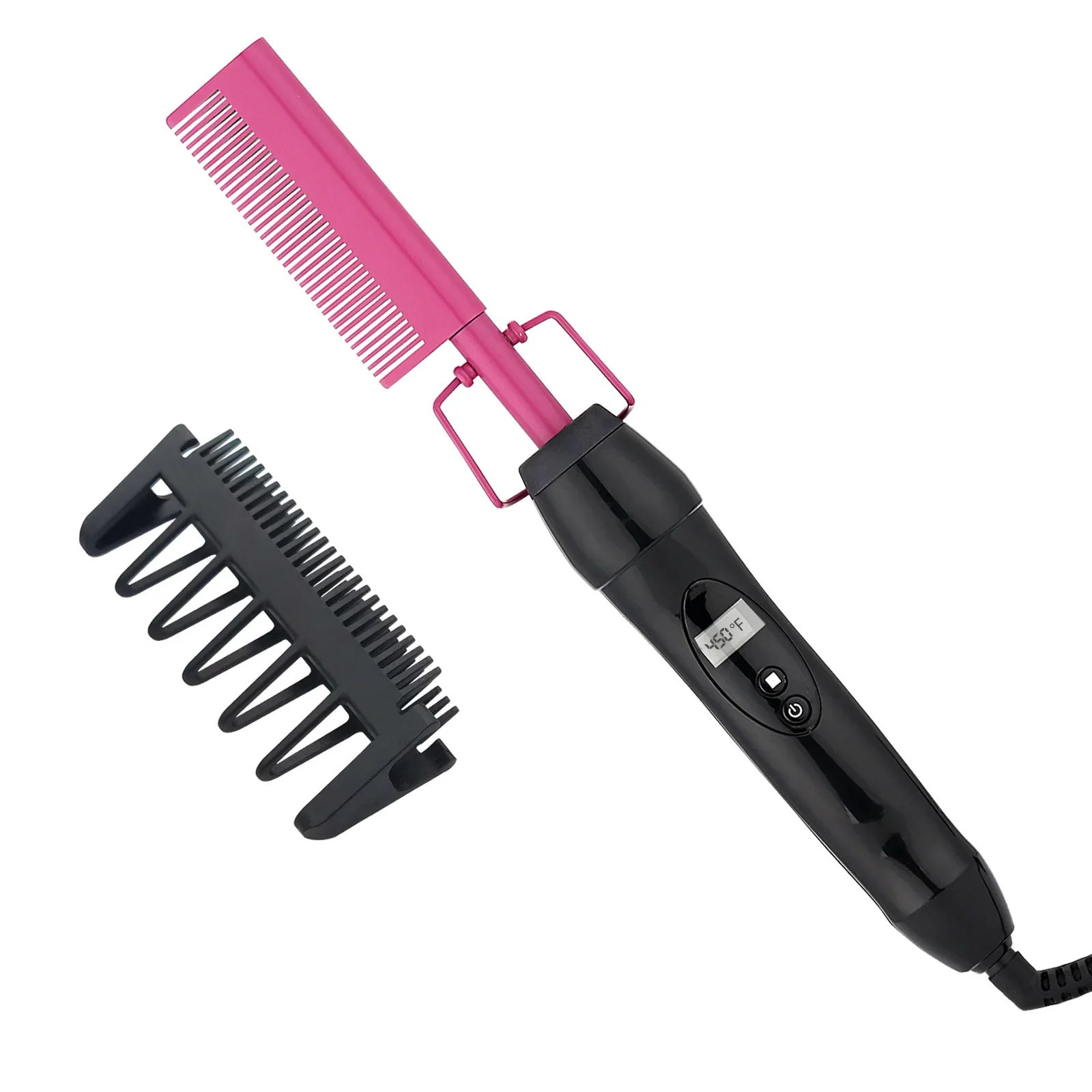 Electric Hot Comb Hair Straightener Ceramic Curling Flat Iron Heat Pressing Natural Black Straightening Comb Hair Brushes