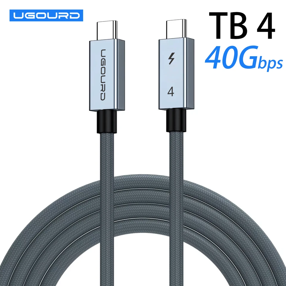 Cable Thunderbolt4 Tipo C 40Gbps 240W USB4 carga rápida, 0.2m - 2m 3m, transferencia de datos 8K para MacBook
