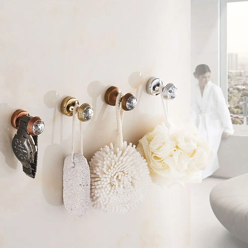 Towel Decoration Antique Robe Hooks Crystal Hook Keys Rack Wall-Mounted