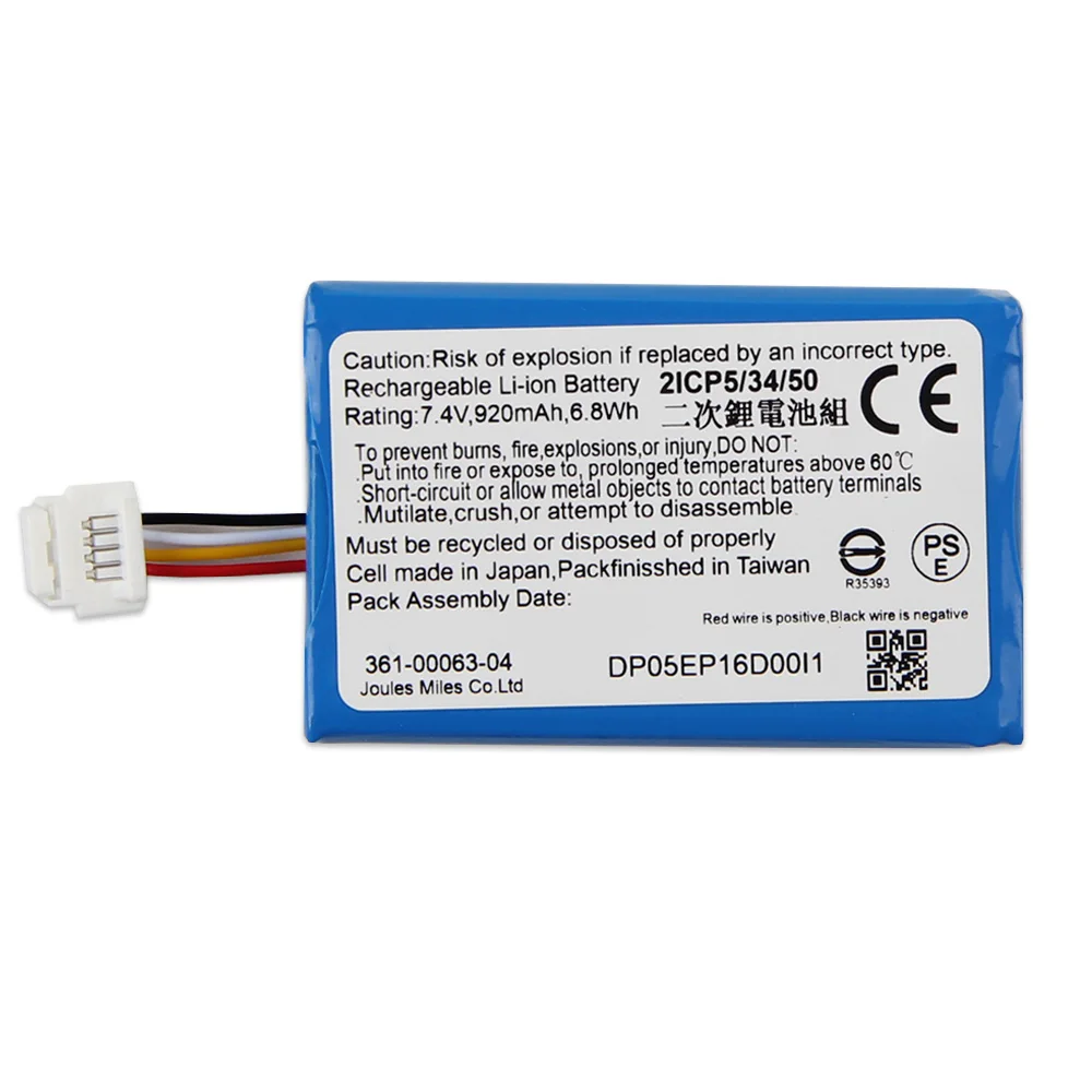 Zamienna bateria 361-00063-00 361-00063-04 do nawigacji Garmin BMW Motorrad 5 i 6 Akumulatory 920mAh 7,4V — zdjęcie produktu 2