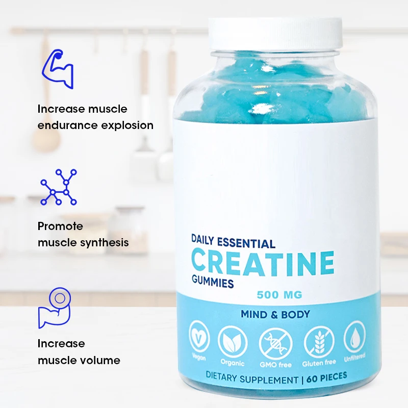 2 Bottle Creatine Soft Candy Exercise Fitness Energy Increase Muscle Quality Improve Exercise Performance Health Food