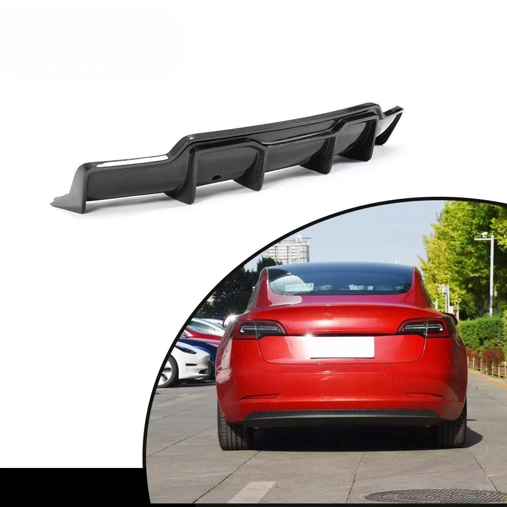 

V Style Rear Bumper Carbon Fiber Model 3 Rear Diffuser Lip for Model 3 Sedan 4-Door 2016-2020custom