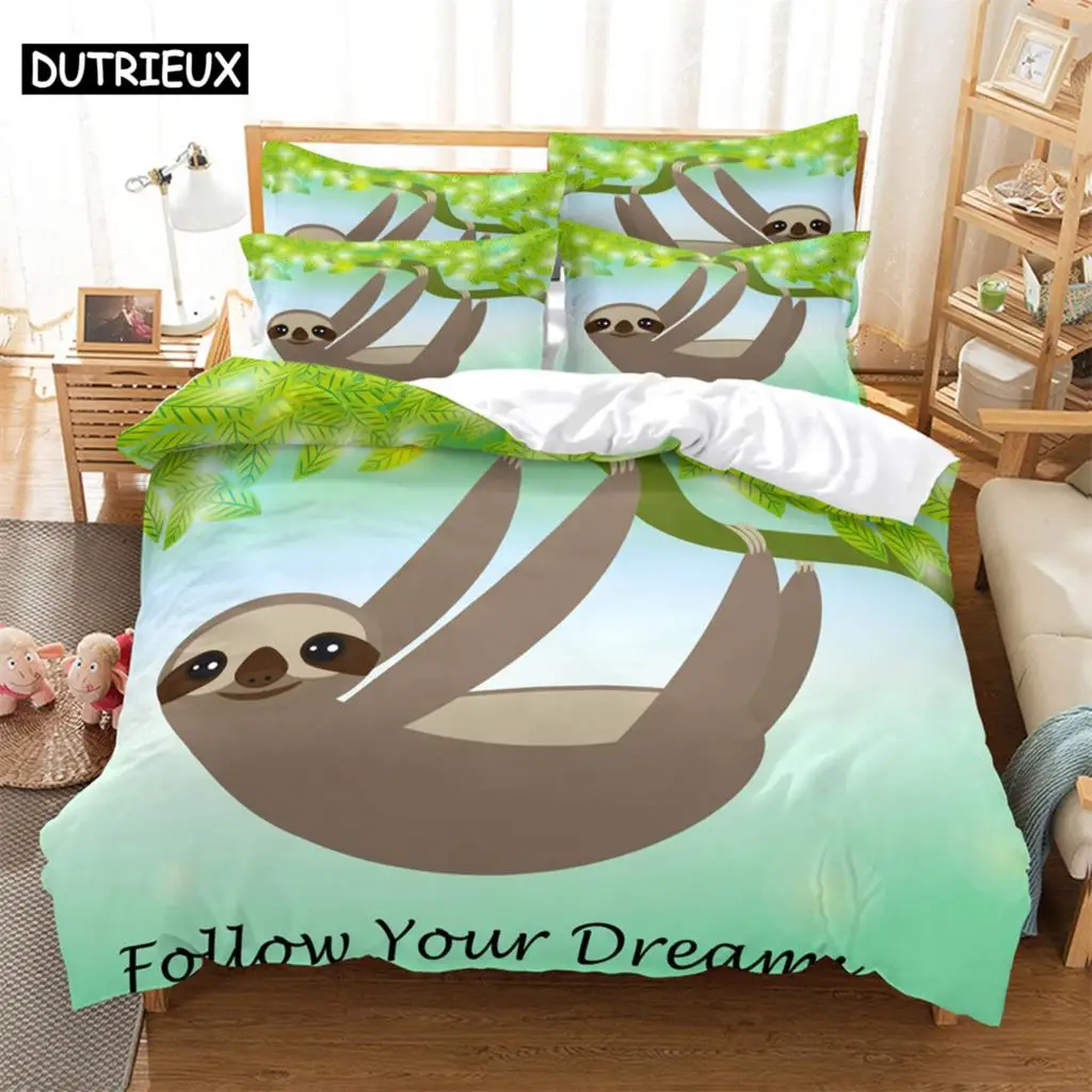 

3D digital printing 2/3pc quilt cover pillowcase double bed set cover quilt Soft Microfiber bedding set Follow Your Dream