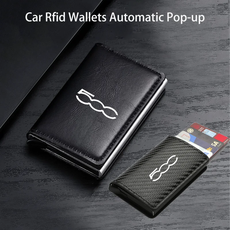 Car Rfid Wallets Automatic Pop-up Bank Credit Cardholder Case For FIAT 500 Abarth Punto Tipo Panda Ducato Stilo Fiorino Doblo