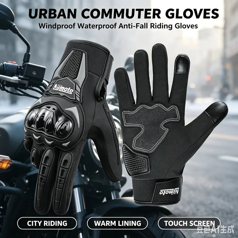 Winter Motorcycle Riding Gloves Waterproof Windproof Touch Screen Anti‑Fall Protective Glove Men Women Urban Commuter Items