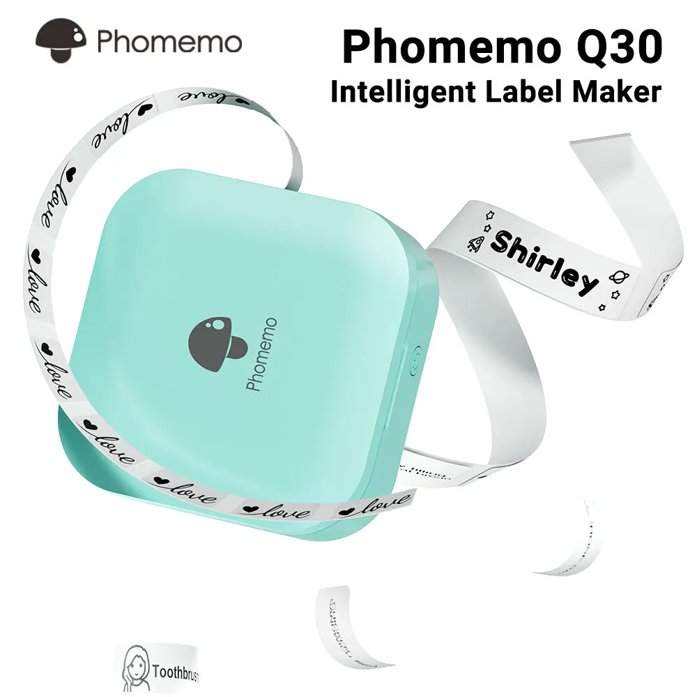 Phomemo Q30 Sticker Label Printer Wireless Pocket Handheld Printer Thermal Label Sticker Study Marker Similar as D11 D110 D101