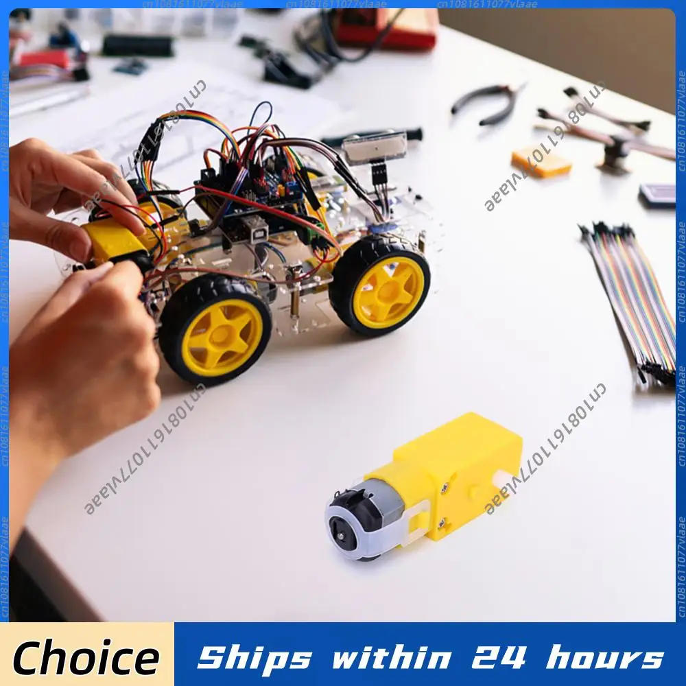 

Умный электродвигатель-редуктор с двумя валами для шасси автомобиля, полноприводный, с защитой от электромагнитных помех (EMC), для DIY проектов умных автомобилей и роботов