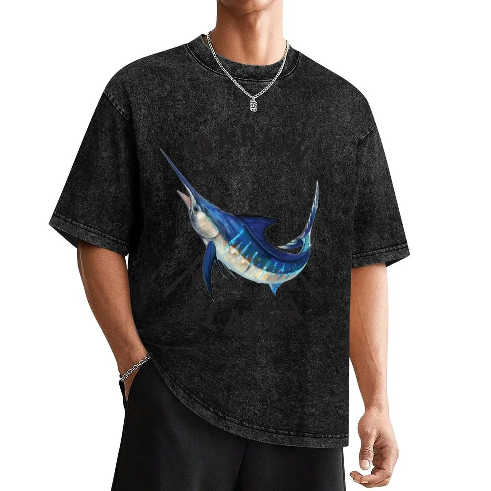 Marlin Slayer T-Shirt tops graphics man t shirt Men's cotton t-shirt