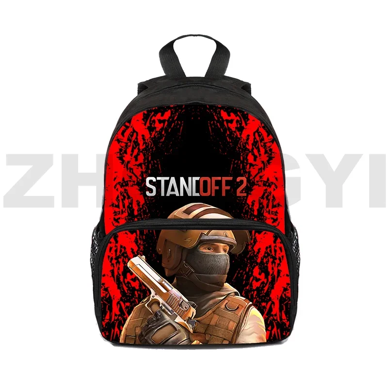 Mochila de lona con estampado 3D para hombre y mujer, bolsa de gran capacidad para ordenador portátil, Anime, dibujos animados, juego de guerra de disparos