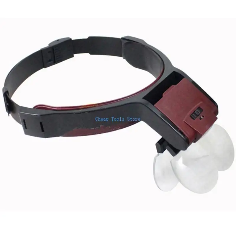 

G88B Head Glass LED HeadMount Magnifiers Glasses 4 Detachable Lens