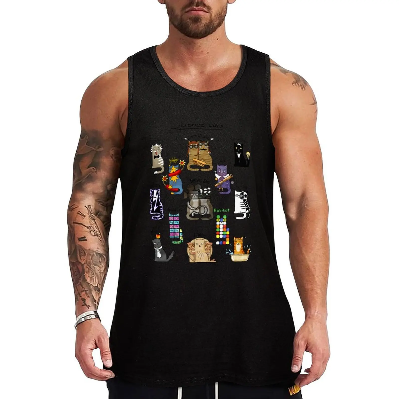 

Science cats. Physics, mechanics. Tank Top Gym clothes Men's tops fitness clothing for men bodybuilding men