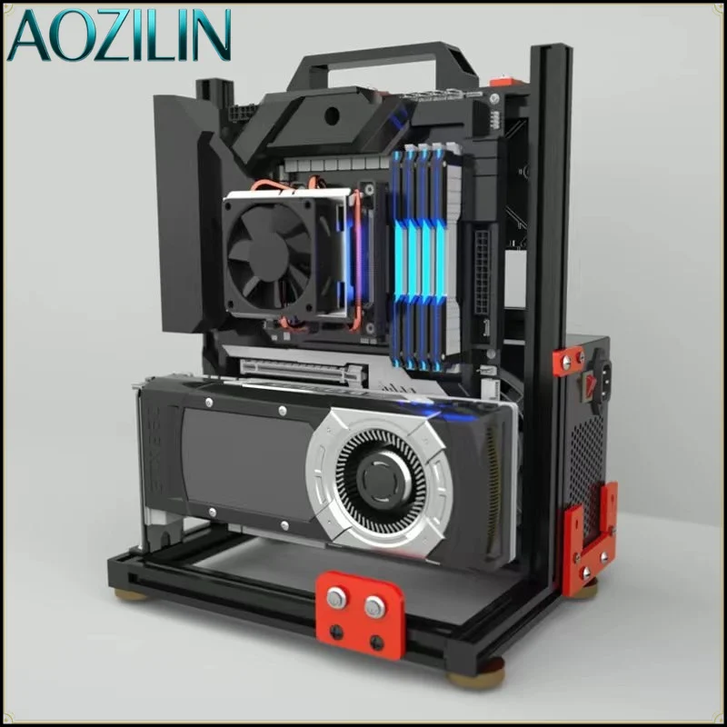 AOZILIN Aluminum Open‑Frame PC Test Bench Rack,DIY Desktop Chassis for ATX MATX ITX Motherboard Air‑Cooling Mod Experiment