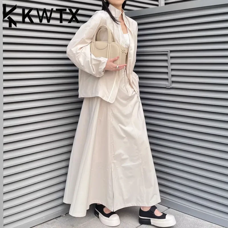 

KWTX Women’s Two-Piece Set Jacket & Skirt Suit Casual Chic Athleisure Light Luxury Elegant High Quality Spring Summer 2025