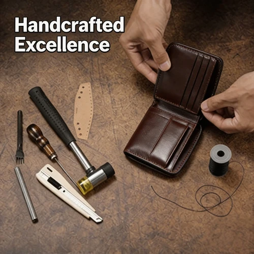 Imagen 2 del producto CHANPINCL, billetera de cuero de vaca auténtico para hombre, monedero de piel de vaca de primera capa triple corto de lujo, moda Horizontal de negocios para hombre