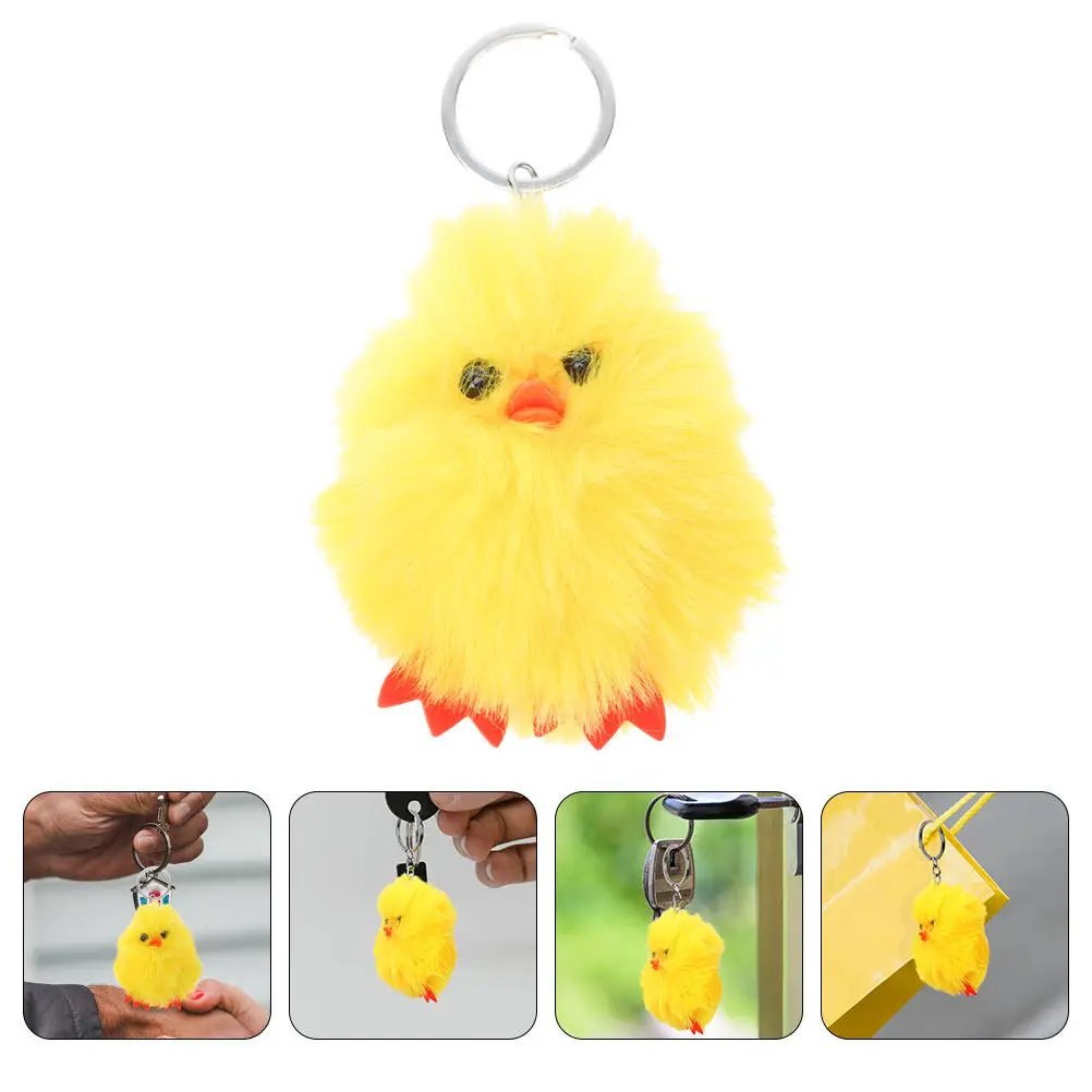 

Мягкий желтый брелок-цыпленок для ключей, сумок и рюкзаков, эстетичный аксессуар для женщин