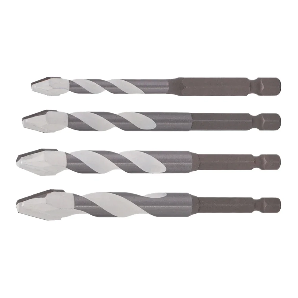 Set di punte da trapano eccentriche triangolari da 4 pezzi 6/8/10/12mm gambo esagonale per Kit di strumenti di perforazione in marmo di porcellana di ceramica di piastrelle di vetro