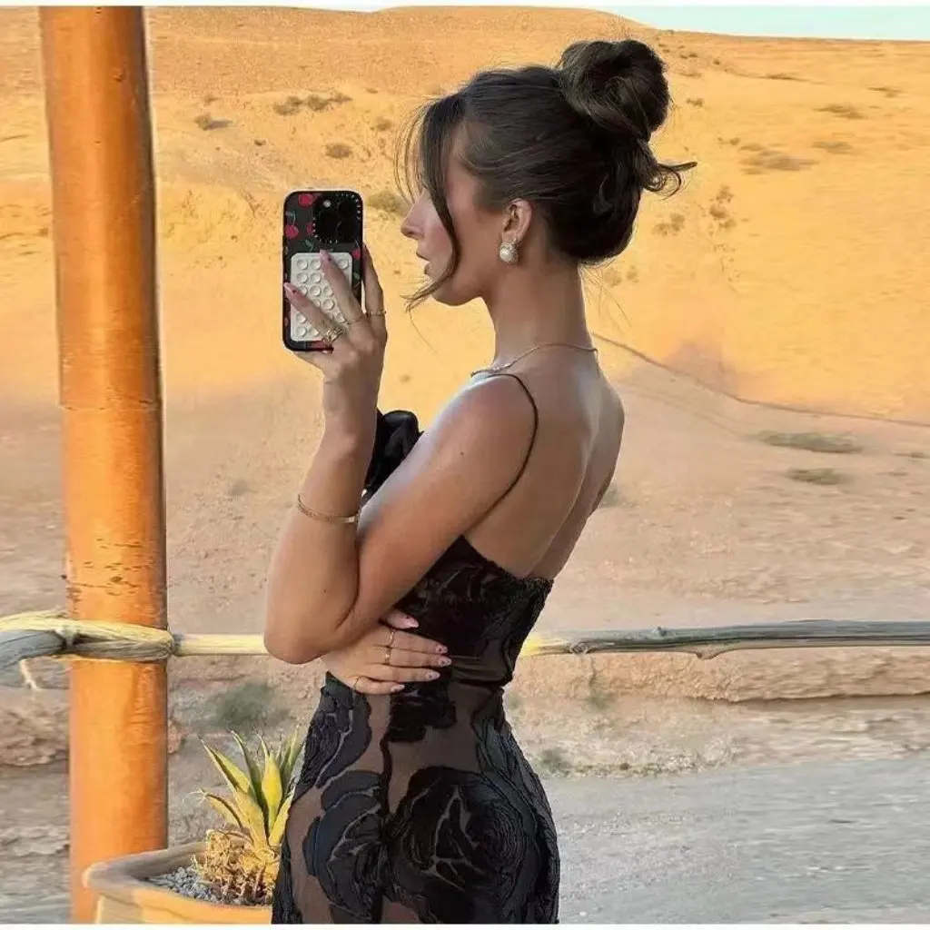 Robe sexy à bretelles à fleurs brûlées et épaules obliques pour femmes, populaire HY105