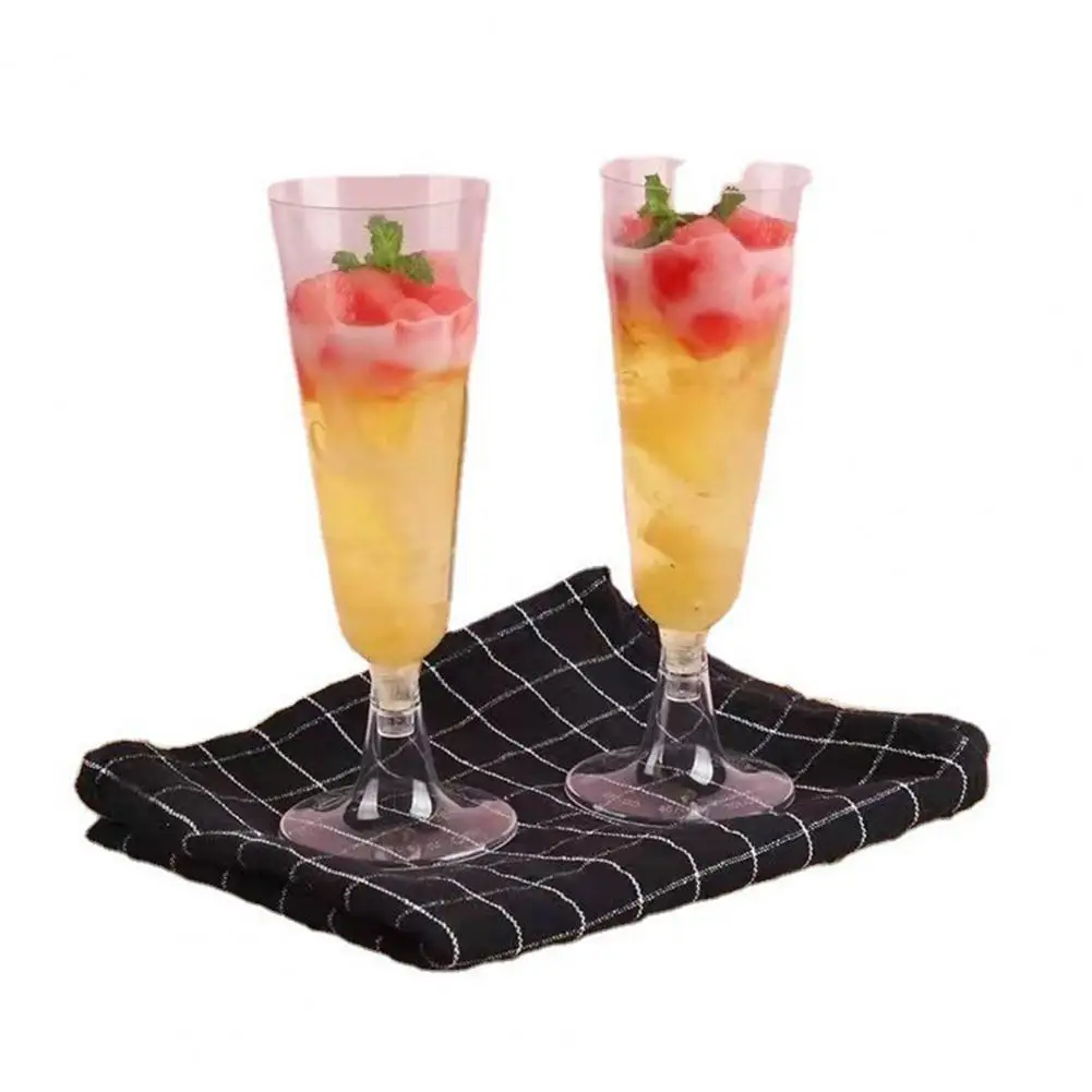 20/40Pcs Disposable Champagne Glasses 150ml Clear Plastic Flutes Stemmed Wine Glasses for Weddings Parties Lightweight Shatterpr
