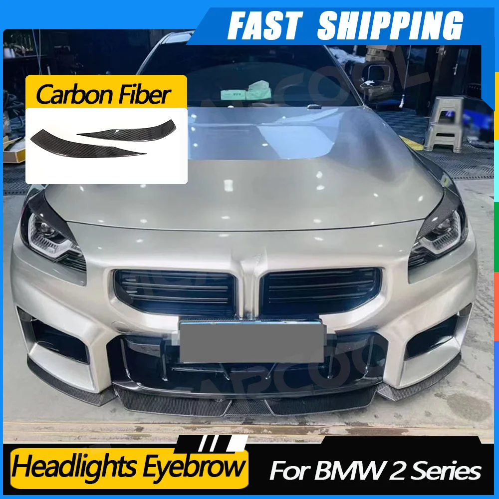 

JMCARCOOL Carbon Fiber Car Headlights Eyebrow Eyelids Trim Cover bodykits For BMW 2 Series G87 M2 Car Accessories