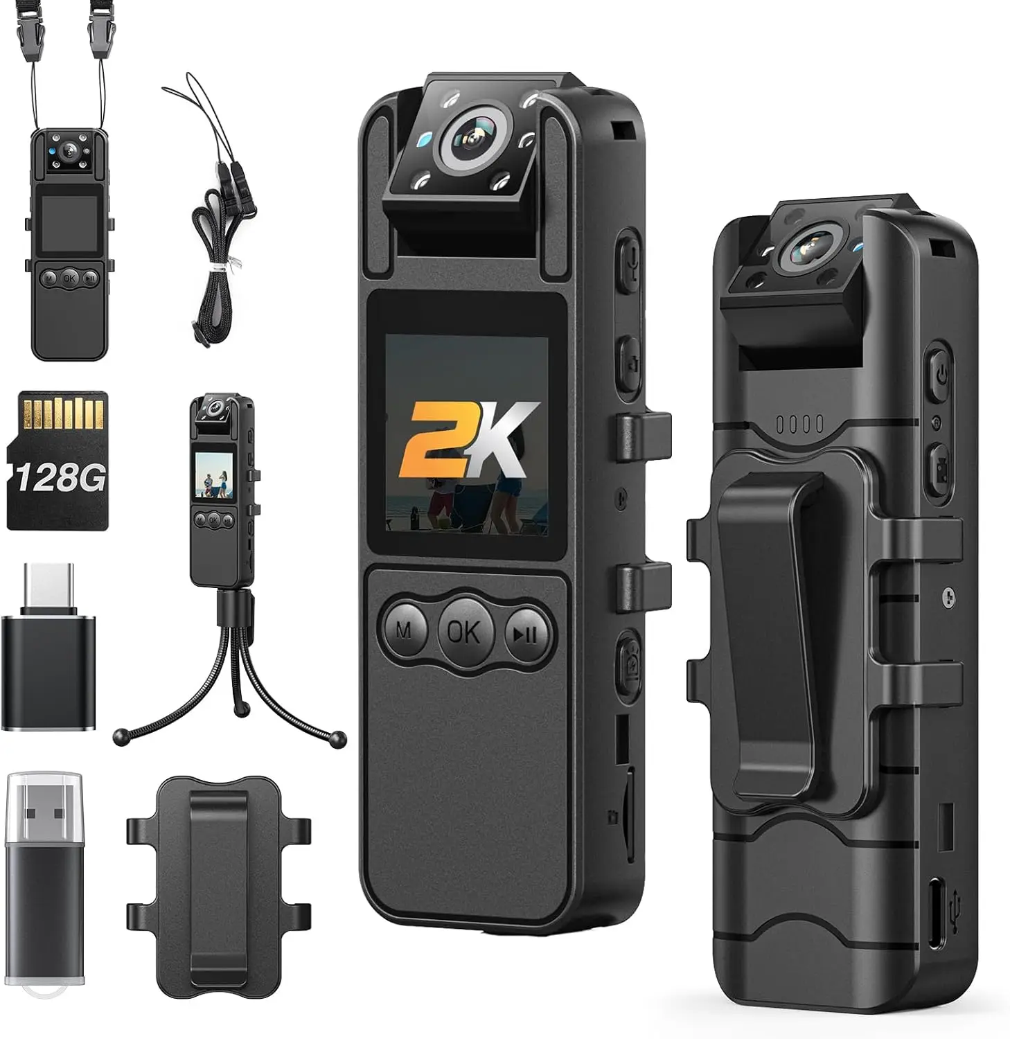 BOBLOV A27 Digital Mini Camera 2K 12H Battery Recording Camera 180° Rotatable Lens Wearable Mini Camcorders For Riding Sporting