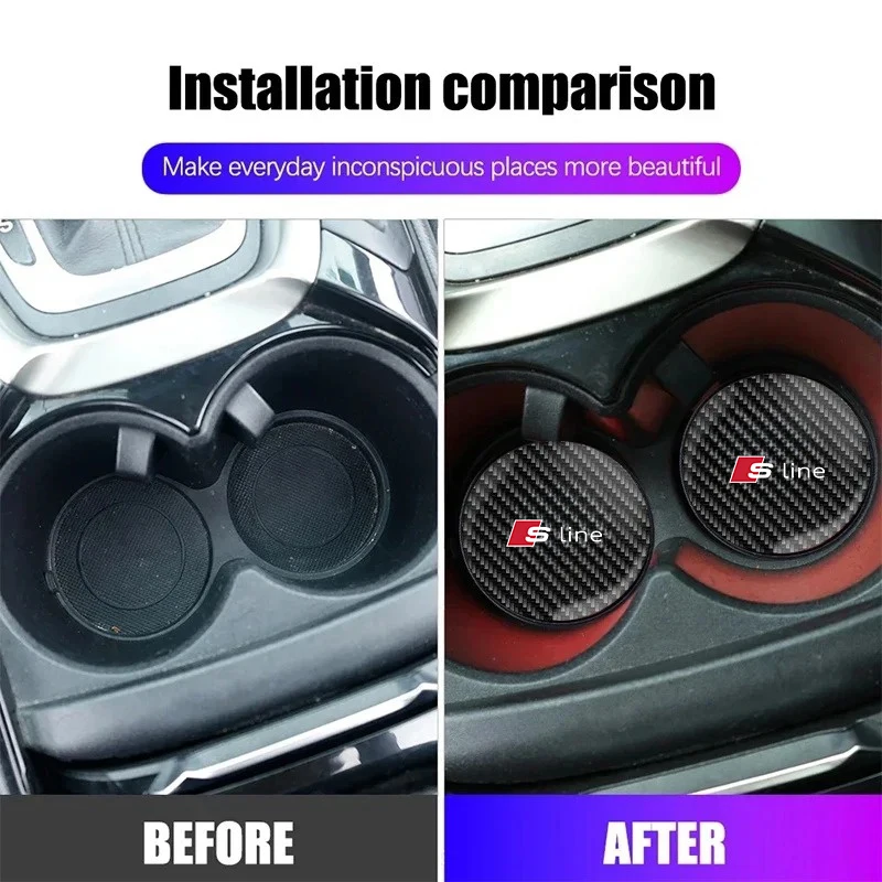 

Car Water Cup Mats Water Slot Non-Slip Pads For Audi sline TT Q2 Q3 Q5 Q7 Q8 A3 A4 A5 A6 A7 R8 B5 B6 B7 B8 C5 C6 C7 V8
