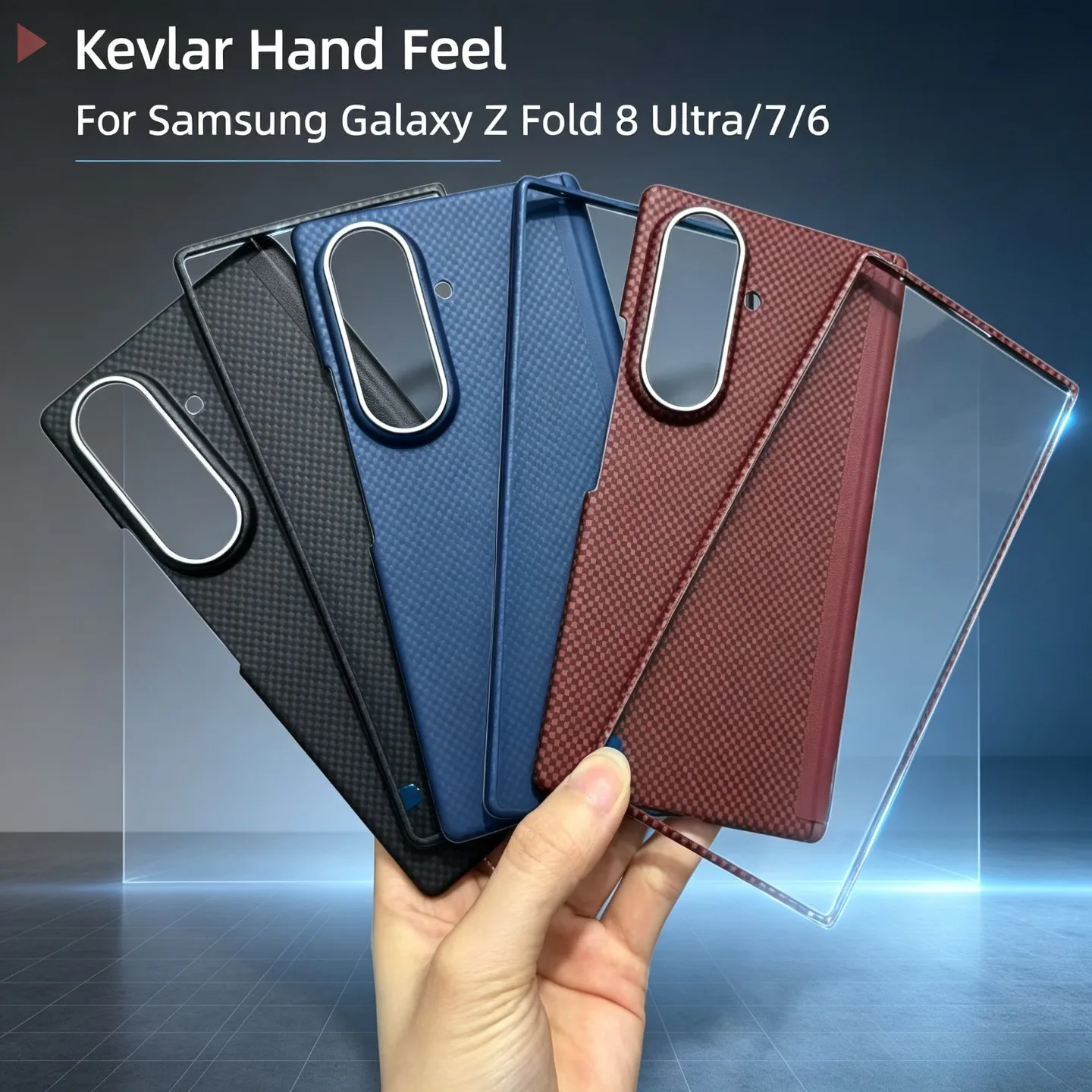 Business Sle Carbon Fiber Texture Magnetic Kevlar Feel Cover for Samsung Galaxy Z Fold 8 Ultra 7 6 Skin Touch Hinge Protect Case