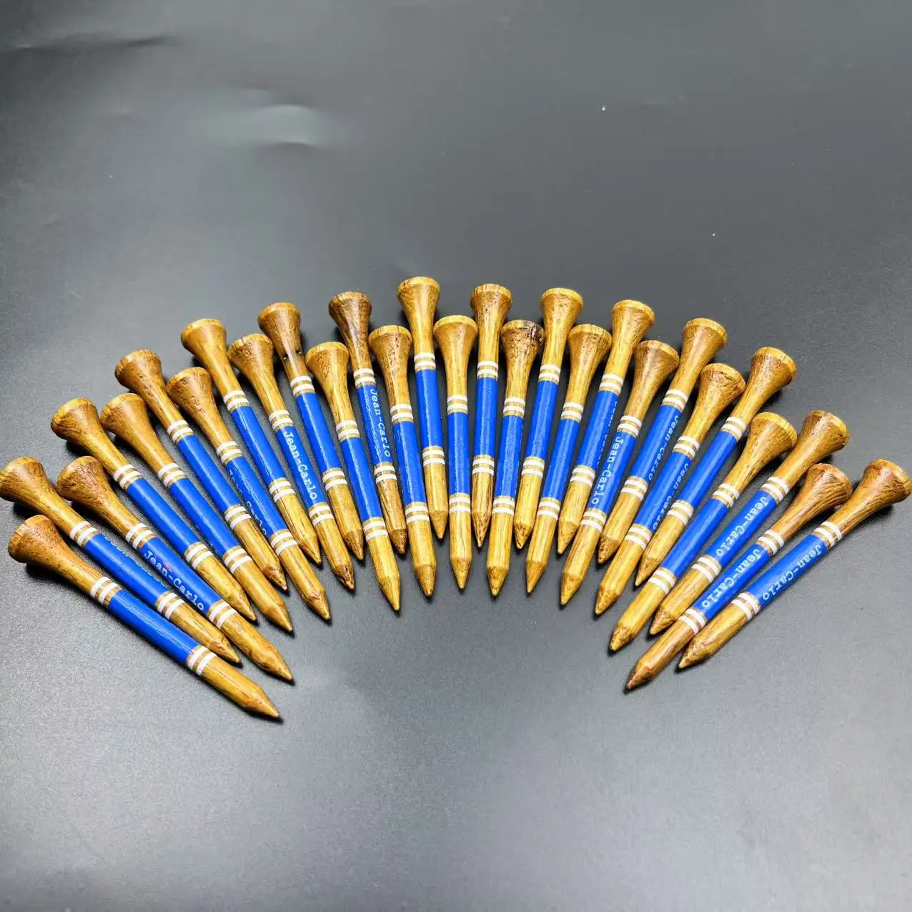 Professional Wood Golf Tees High Stability Eco-Friendly Durable Natural Wood 2 Colors Pink Blue for Driver Fairway 50pcs